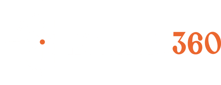 Kompas360 Logo hvid